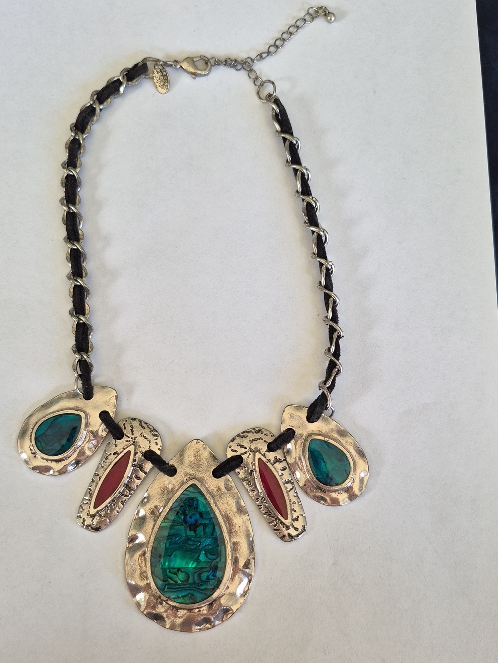 Laura Ashley Statement Green Inlay Pendant Necklace